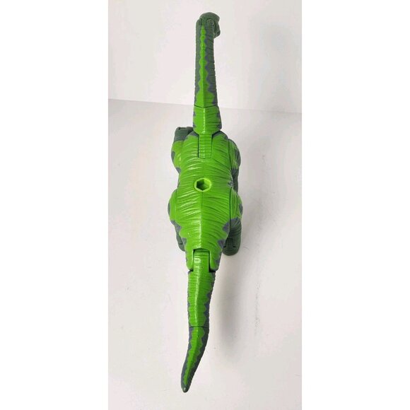 2004 Mattel Green Dinosaur Makes Stomping Sounds Roars Posable Head And Tail - Picture 7 of 8